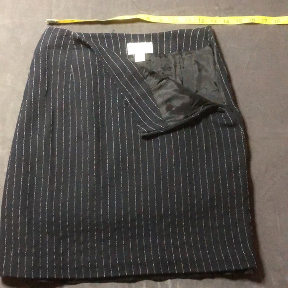 Vtg Express Tailleur 2PC Suit Blazer & matching Skirt S:5/6 Black/pinstripe - Picture 3 of 6